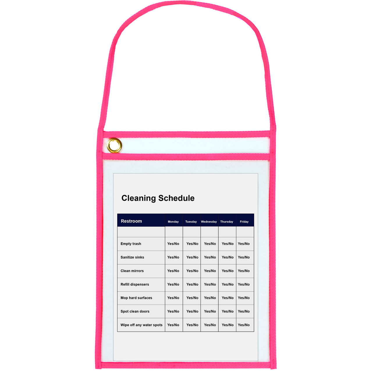 Neon Shop Ticket Holders with Hanging Strap, Pink, 9" x 12", Pack of 25