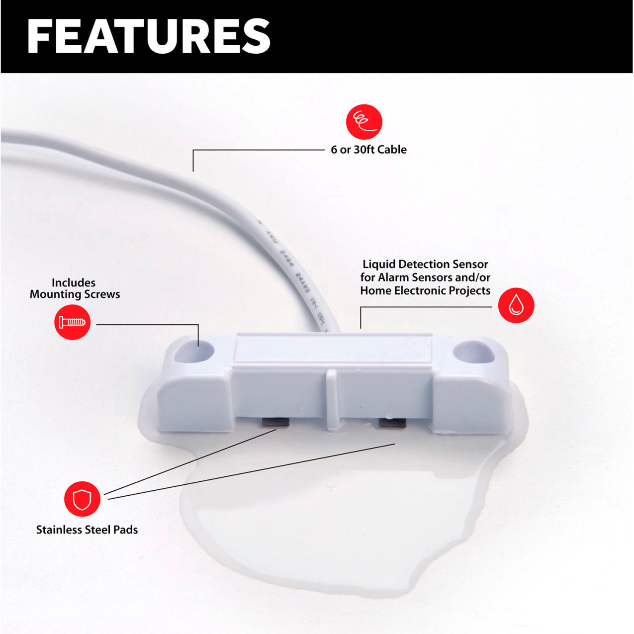 Level Sense LS-2600 Leak Sensor, 6'