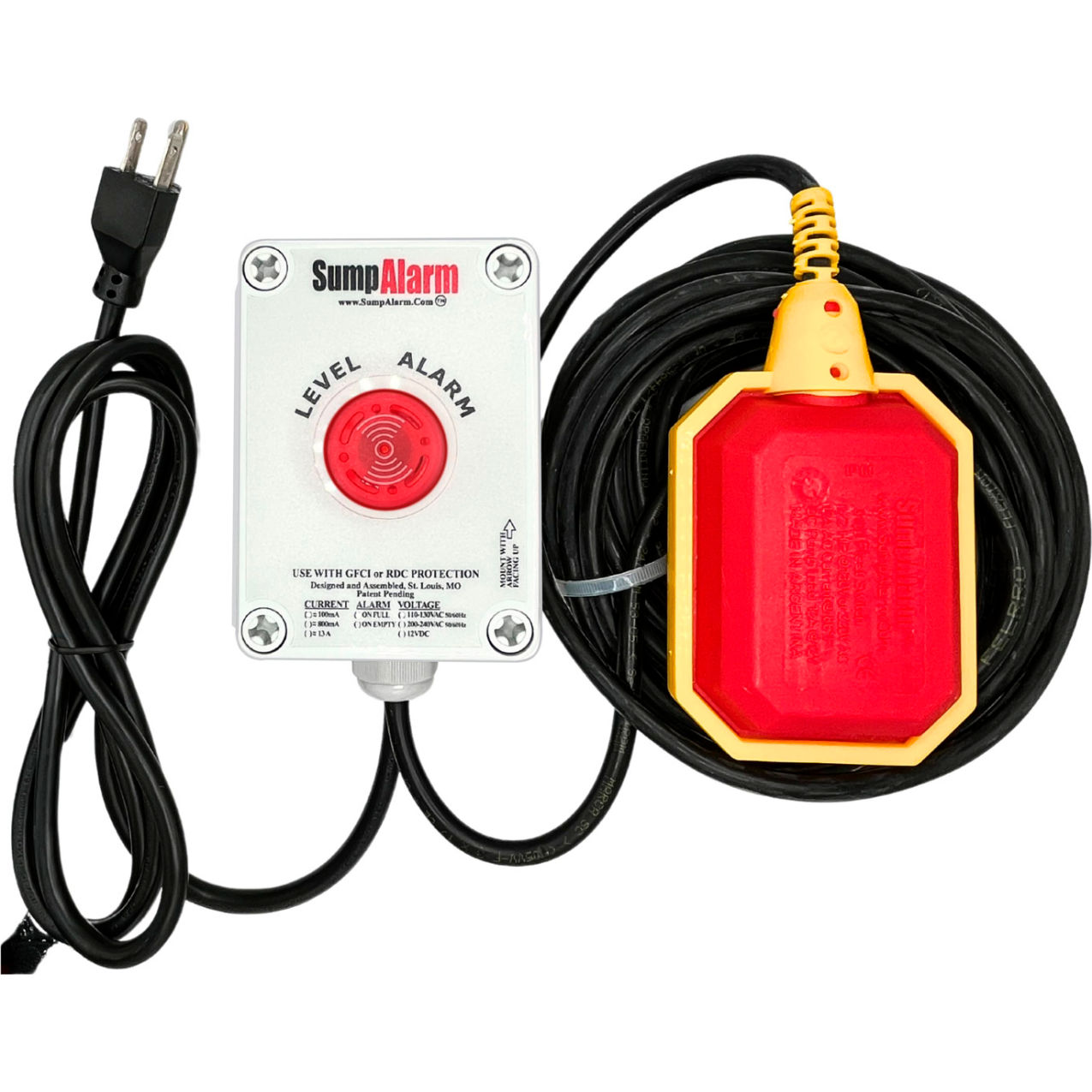 Sump Alarm High Water Alarm, 120V, 100' Float