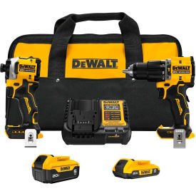 20V MAX Li-Ion Compact 2-Tool Combo Kit, 2Ah/5Ah Batteries, Hammer Drill/Impact Driver