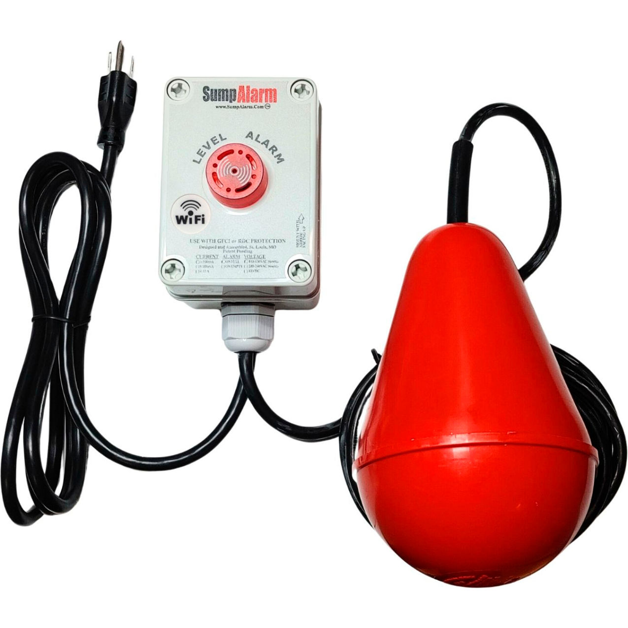 Sump Alarm High Water Alarm, 120V, 20' Wi-Fi Enabled