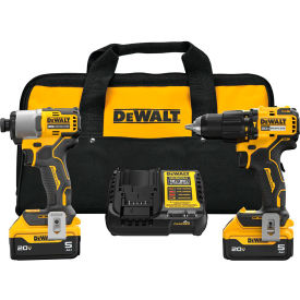 20V MAX Li-Ion Compact 2-Tool Combo Kit, (2) 5Ah Batteries, Hammer Drill/Impact Driver