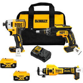 20V MAX 3-Tool Combo Kit, Brushless Drywall Screw Gun/Cut-Out Tool/Impact Driver