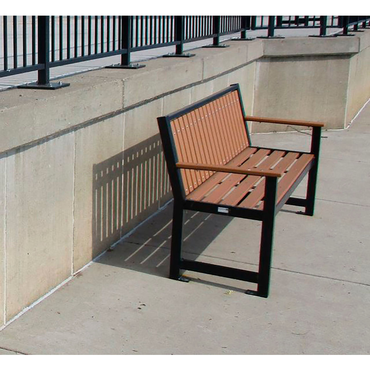 Regency 6' Bench with Back, Recycled Cedar Plastic Slats, Black