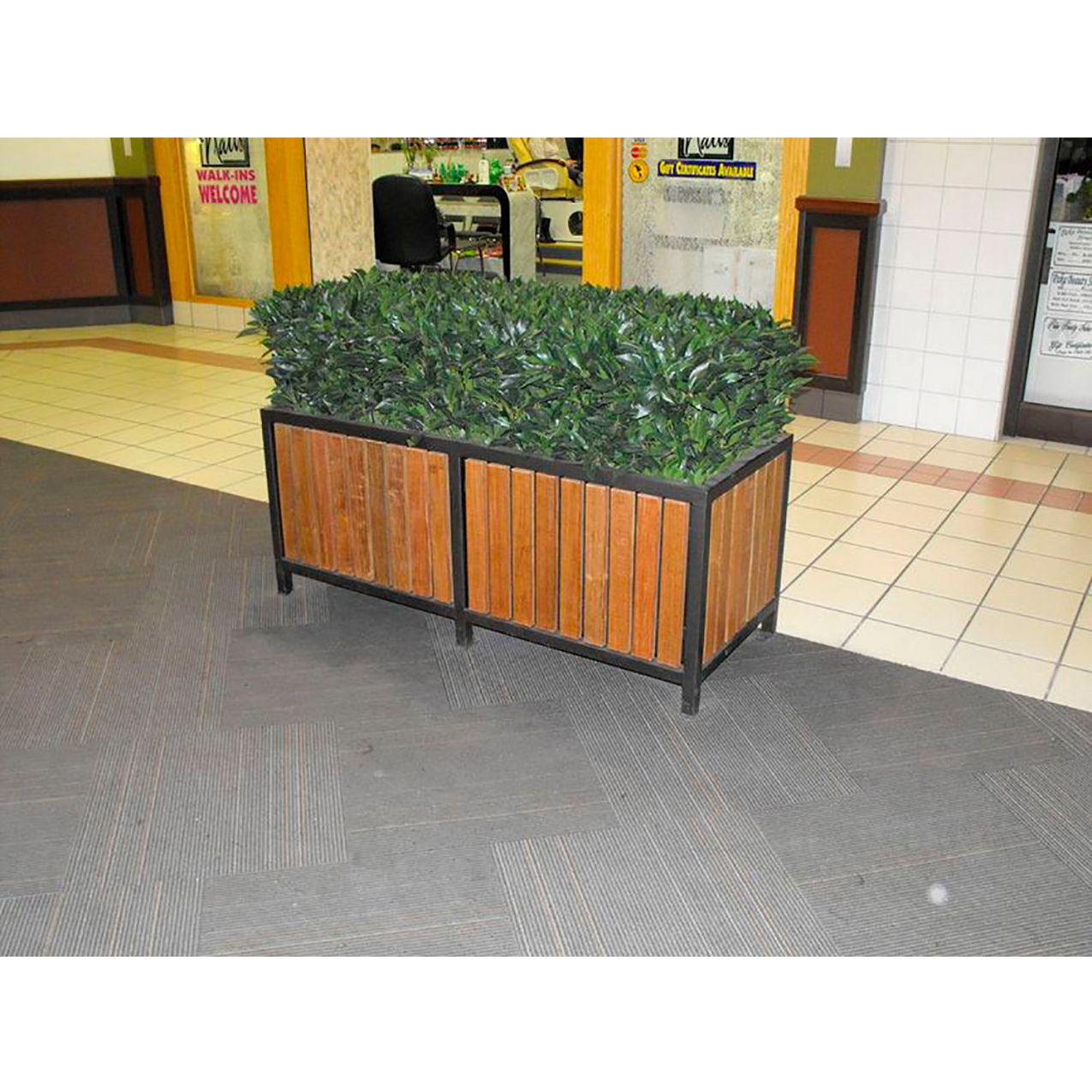 Regency 24" x 60" Double Planter, Steel Frame, Pau Lope Slats