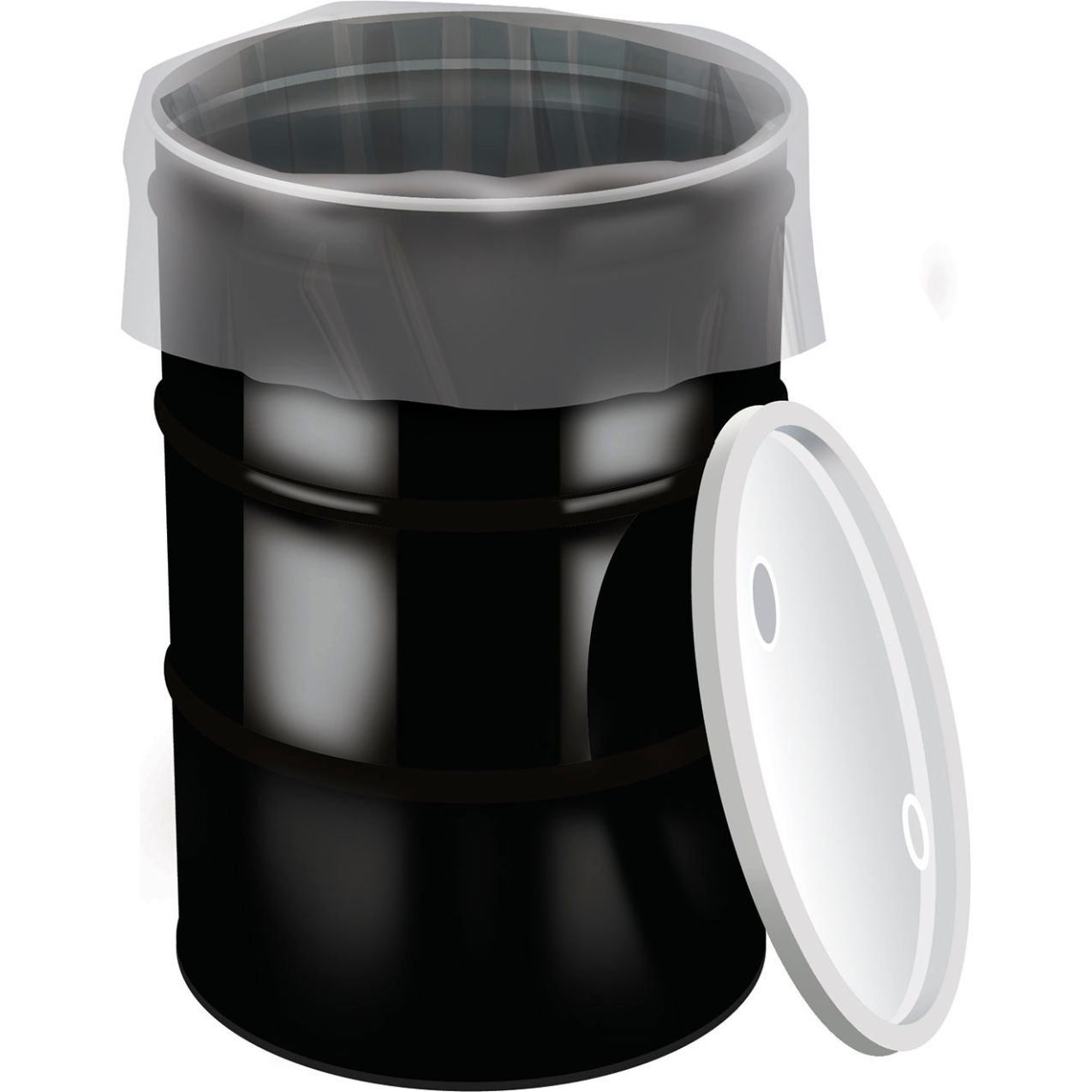 Tie Off Drum Liner, 55 Gallon Capacity, 4 Mil, Pack of 75