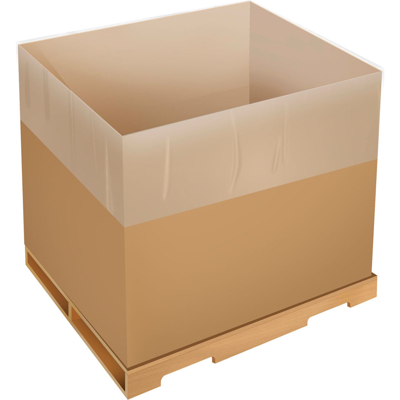 Tie Off Gusseted Drum Liner, 55 Gallon Capacity, 4 Mil, Pack of 75