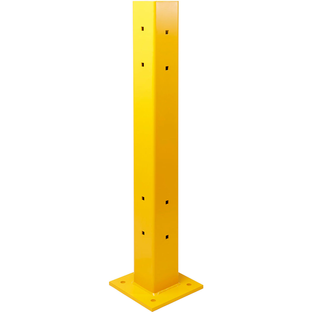 Heavy Duty Guard Rail, Powder Coated Steel, 2-Rib, 10'L, Yellow