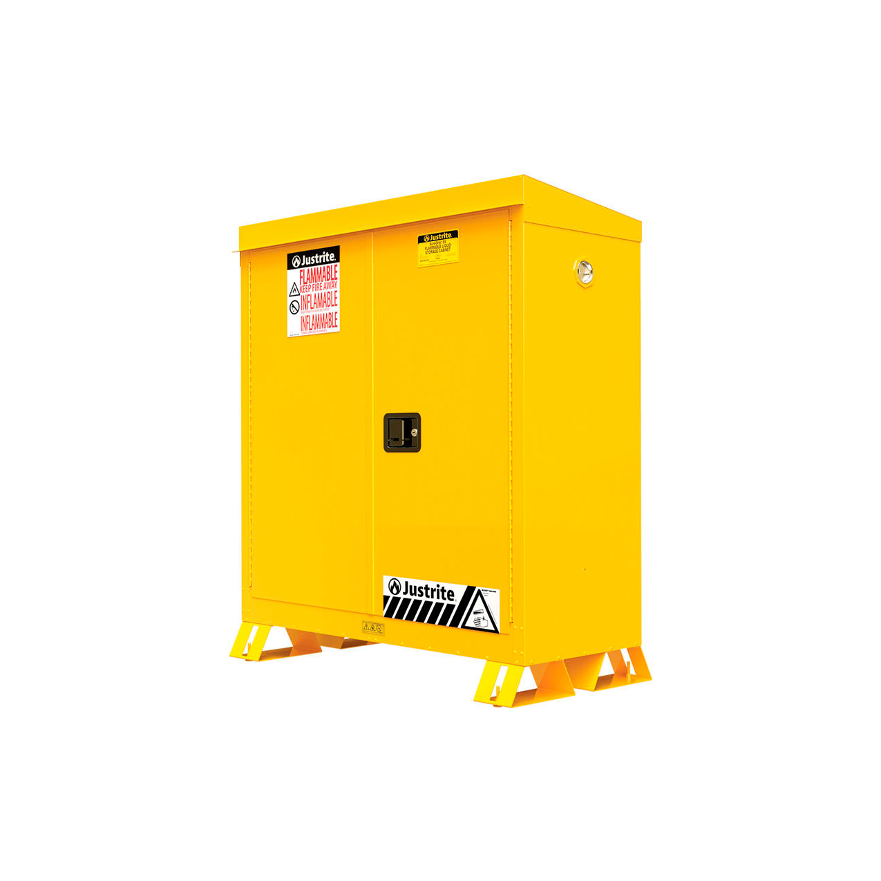 Flammable Storage Cabinet, Manual Close Door, 30 Gallon Capacity, 43"W x 18"D x 44"H