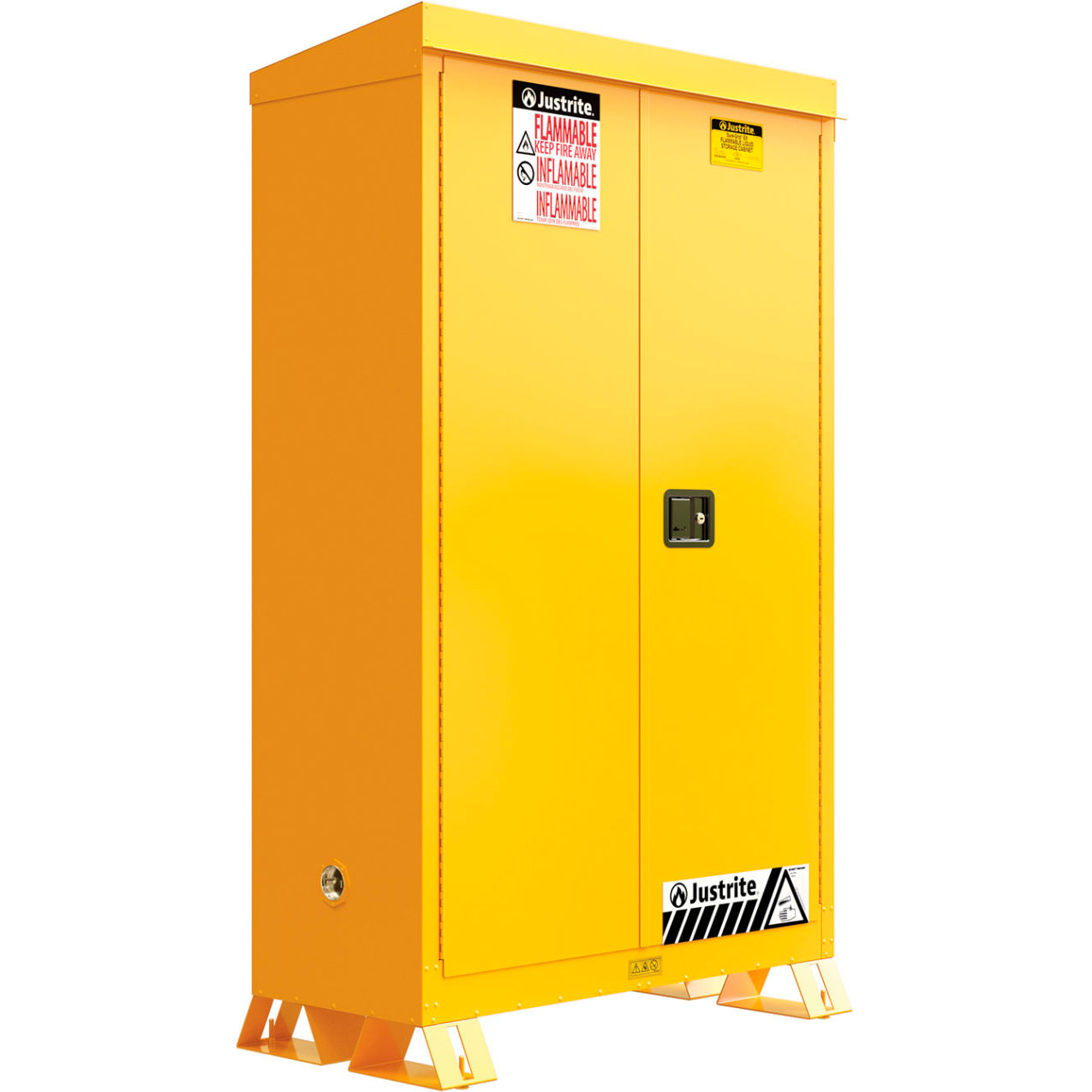 Flammable Storage Cabinet, Manual Close Door, 45 Gallon Capacity, 43"W x 18"D x 65"H
