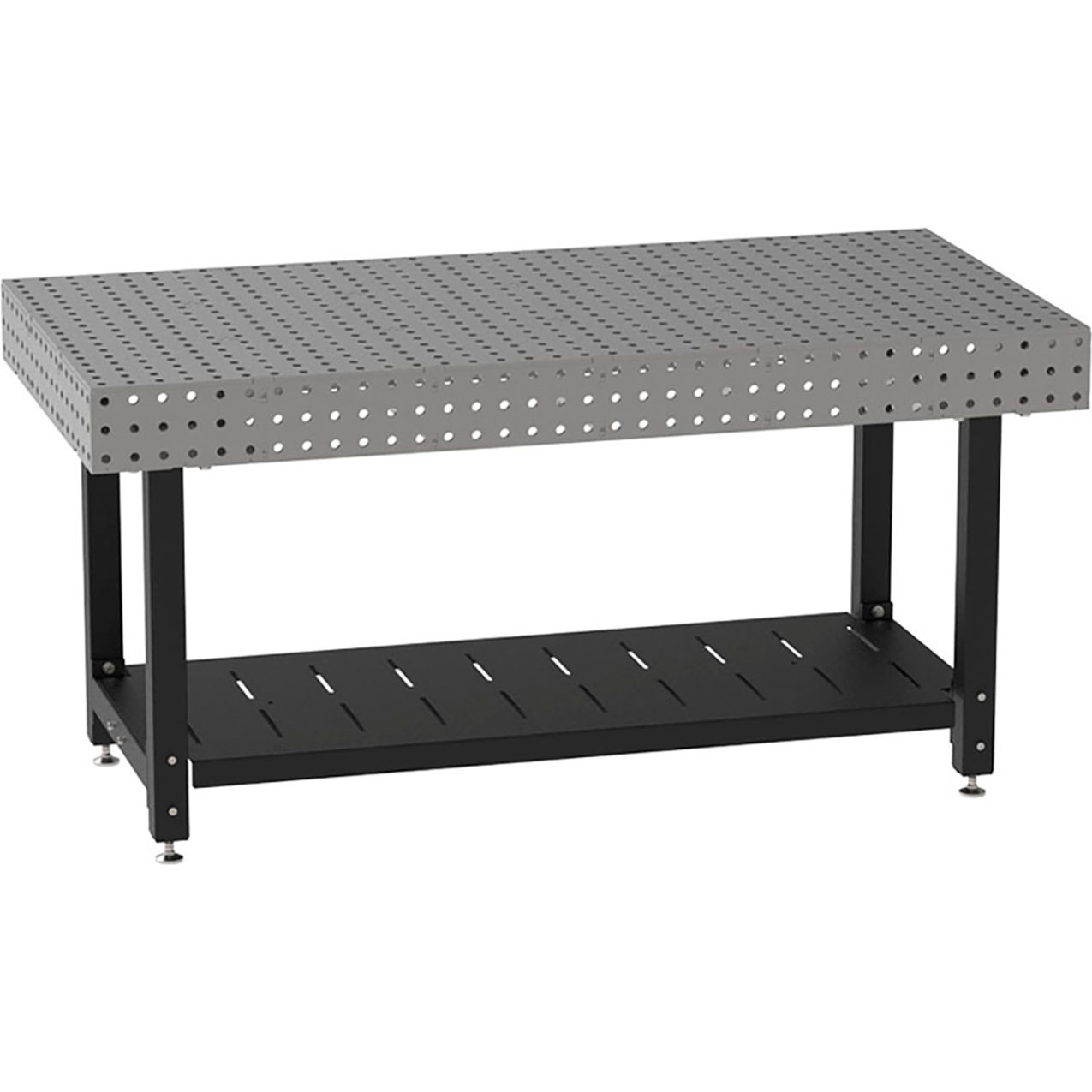 Welding Table with Shelf, Stationary, 72"W x 36"D x 36"H, Silver