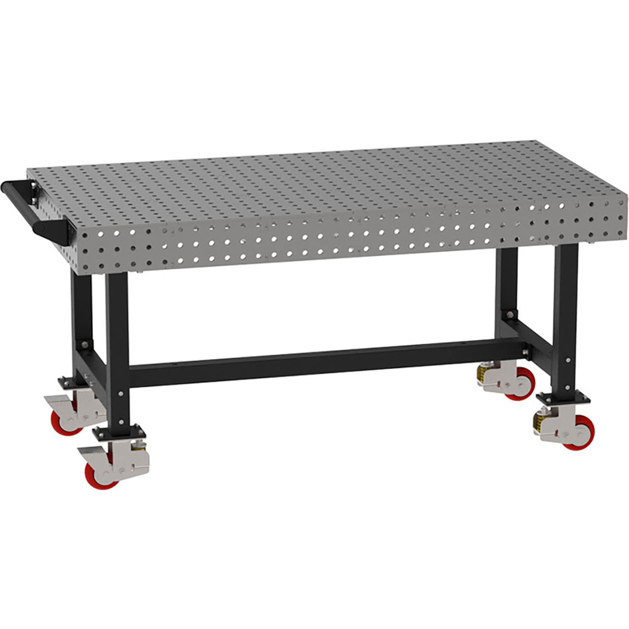 Welding Table with Handle, Mobile, 72"W x 36"D x 36"H, Silver