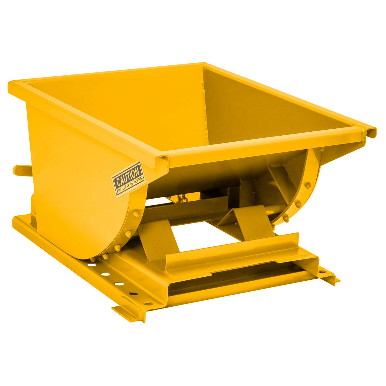 Light Duty Steel Self Dumping Forklift Hopper, 1/4 Cu. Yd., 4000 lb. Capacity, Yellow