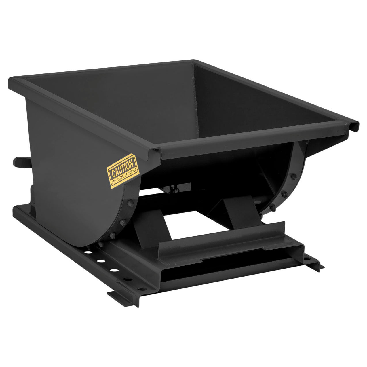 Light Duty Steel Self Dumping Forklift Hopper, 1/4 Cu. Yd, 4000 lb. Capacity, Black