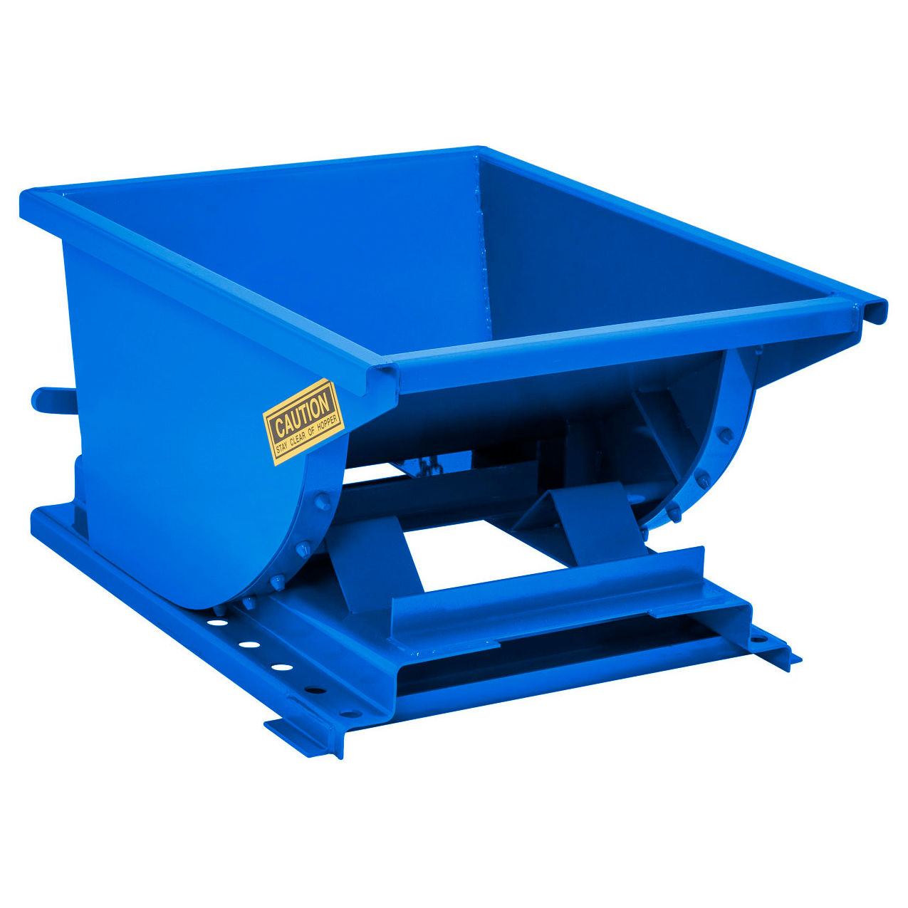 Light Duty Steel Self Dumping Forklift Hopper, 1/4 Cu. Yd, 4000 lb. Capacity, Blue