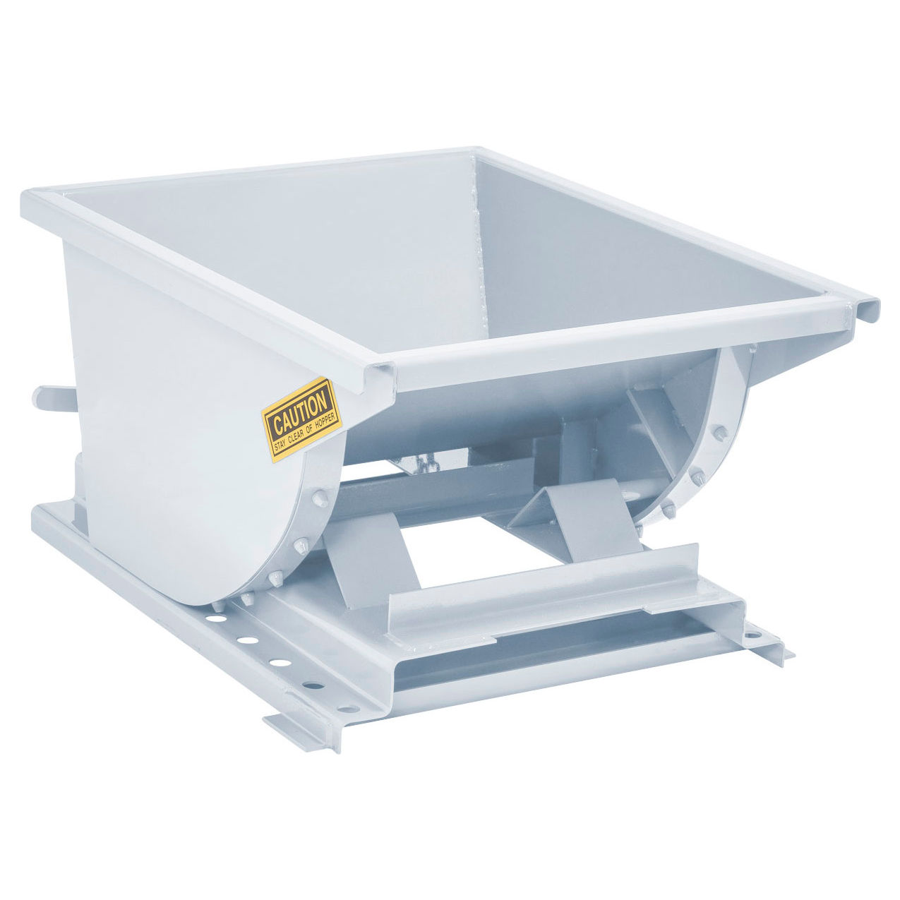 Light Duty Steel Self Dumping Forklift Hopper, 1/4 Cu. Yd, 4000 lb Capacity, White