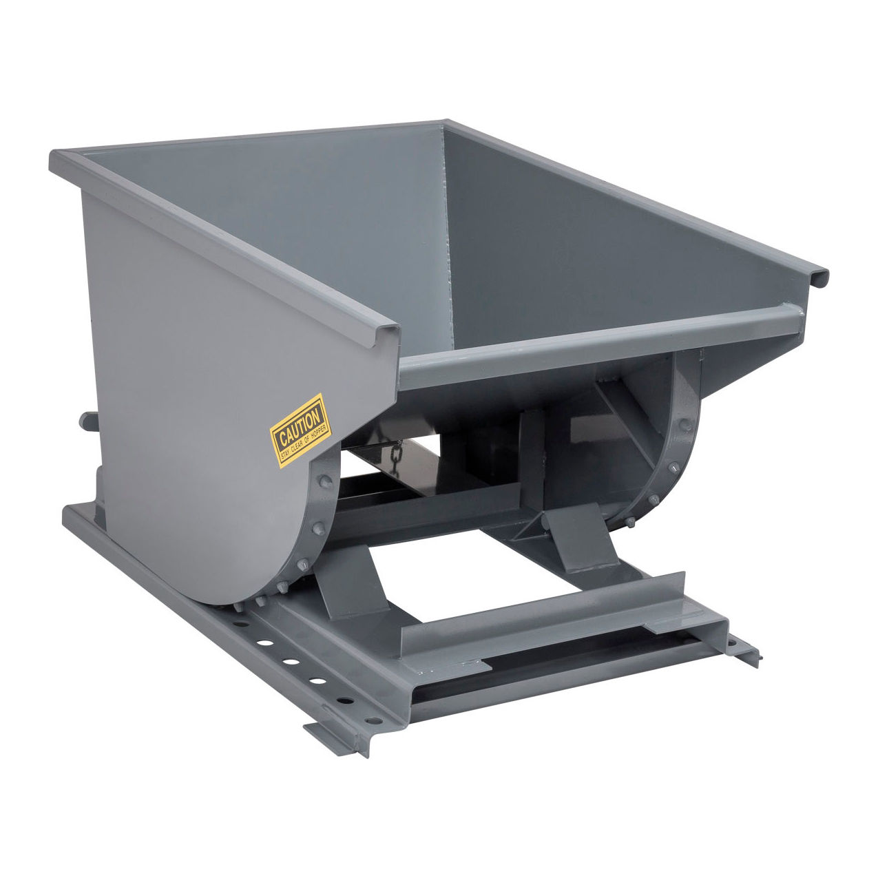 Light Duty Steel Self Dumping Forklift Hopper, 1/3 Cu. Yd., 4000 lb. Capacity, Gray