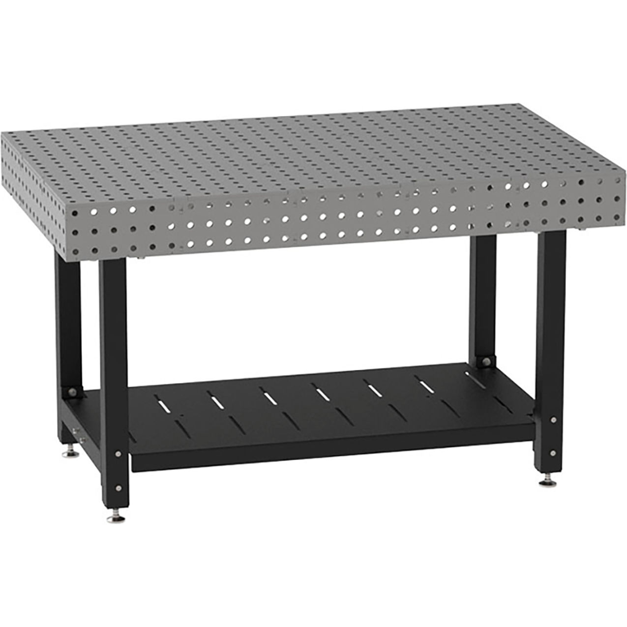 Welding Table with Shelf, Stationary, 60"W x 36"D x 36"H, Silver