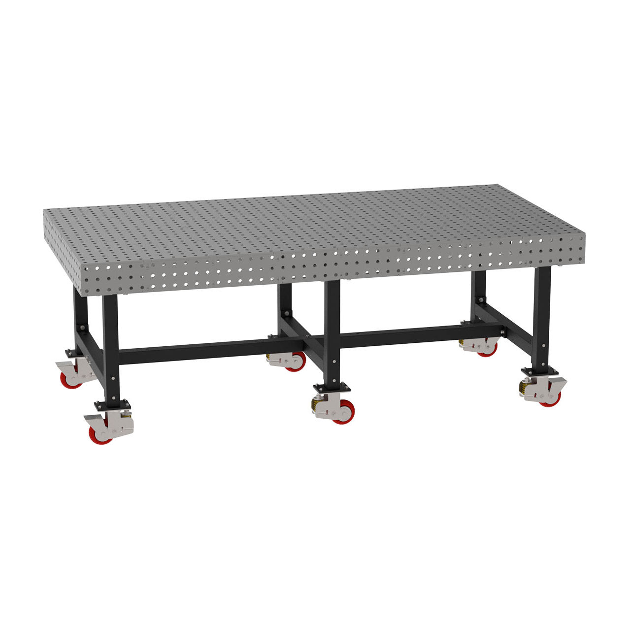 Welding Table, Mobile, 96"W x 48"D x 36"H, Silver