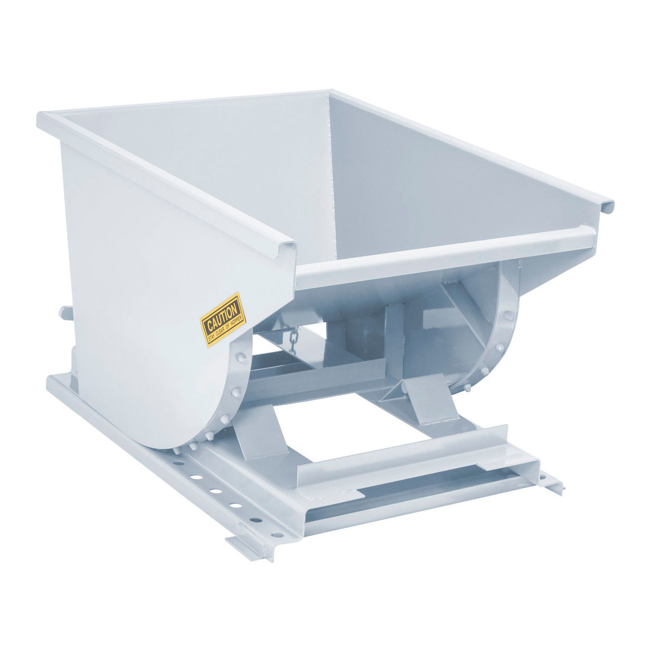 Light Duty Steel Self Dumping Forklift Hopper, 1/3 Cu. Yd, 4000 lb. Capacity, White