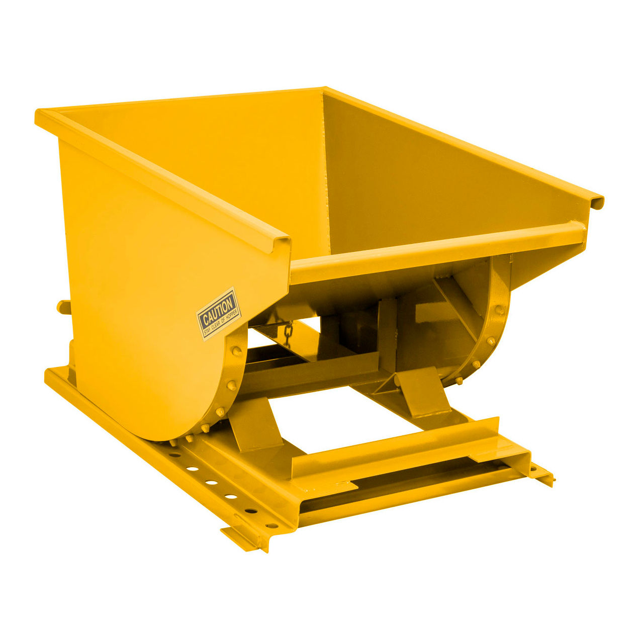 Light Duty Steel Self Dumping Forklift Hopper, 1/2 Cu. Yd., 4000 lb. Capacity, Yellow