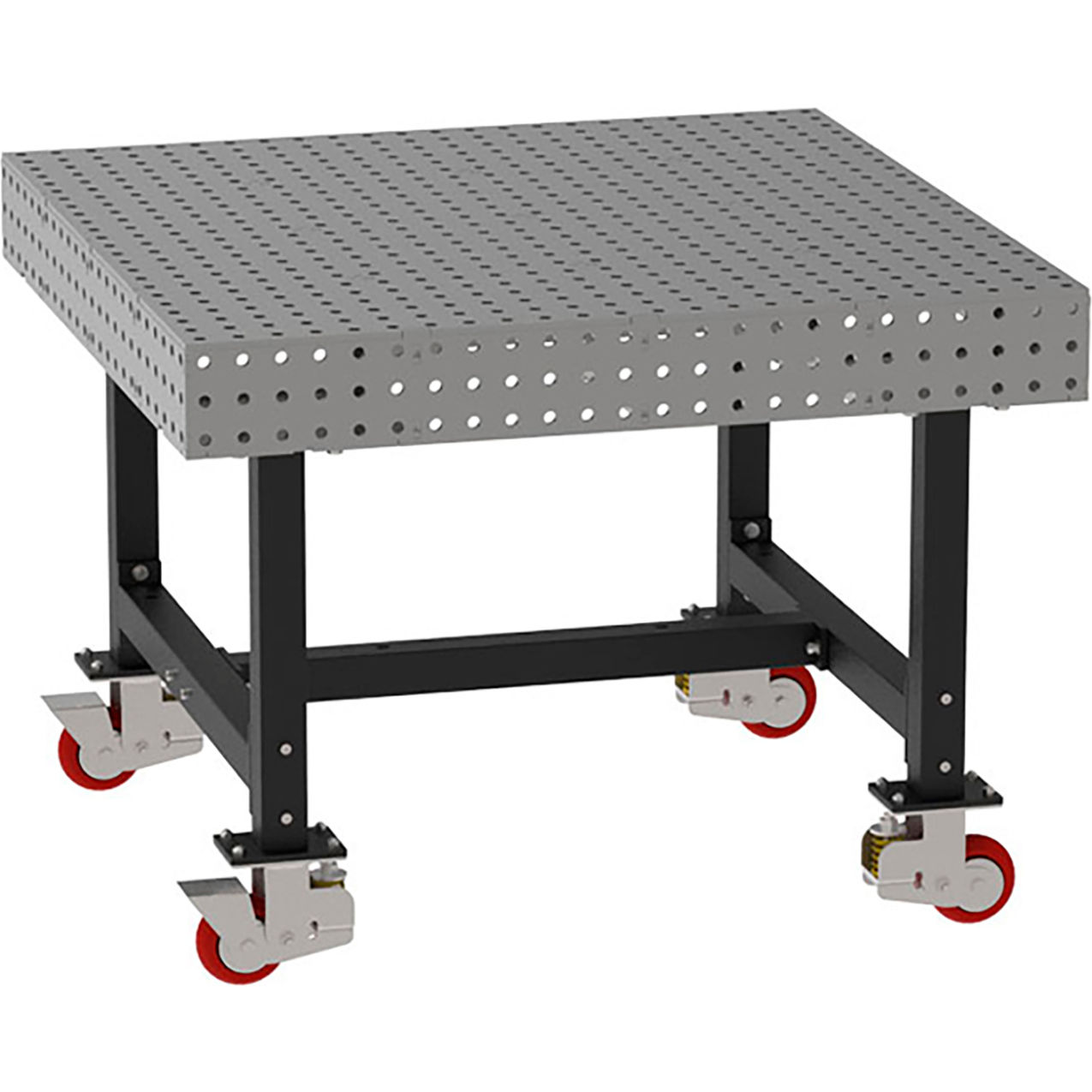 Welding Table, Mobile, 48"W x 48"D x 36"H, Silver