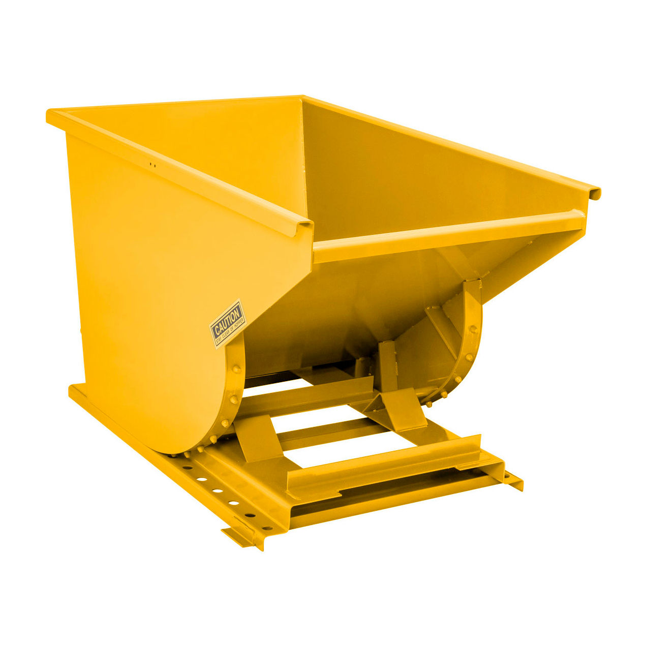 Light Duty Steel Self Dumping Forklift Hopper, 3/4 Cu. Yd., 4000 lb. Capacity, Yellow