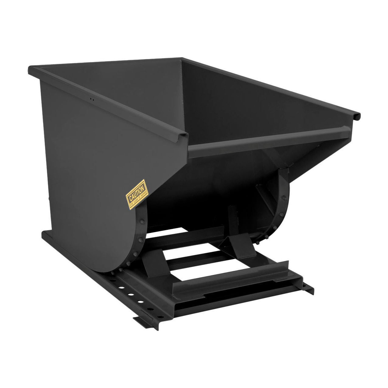 Light Duty Steel Self Dumping Forklift Hopper, 3/4 Cu. Yd., 4000 lb. Capacity, Black