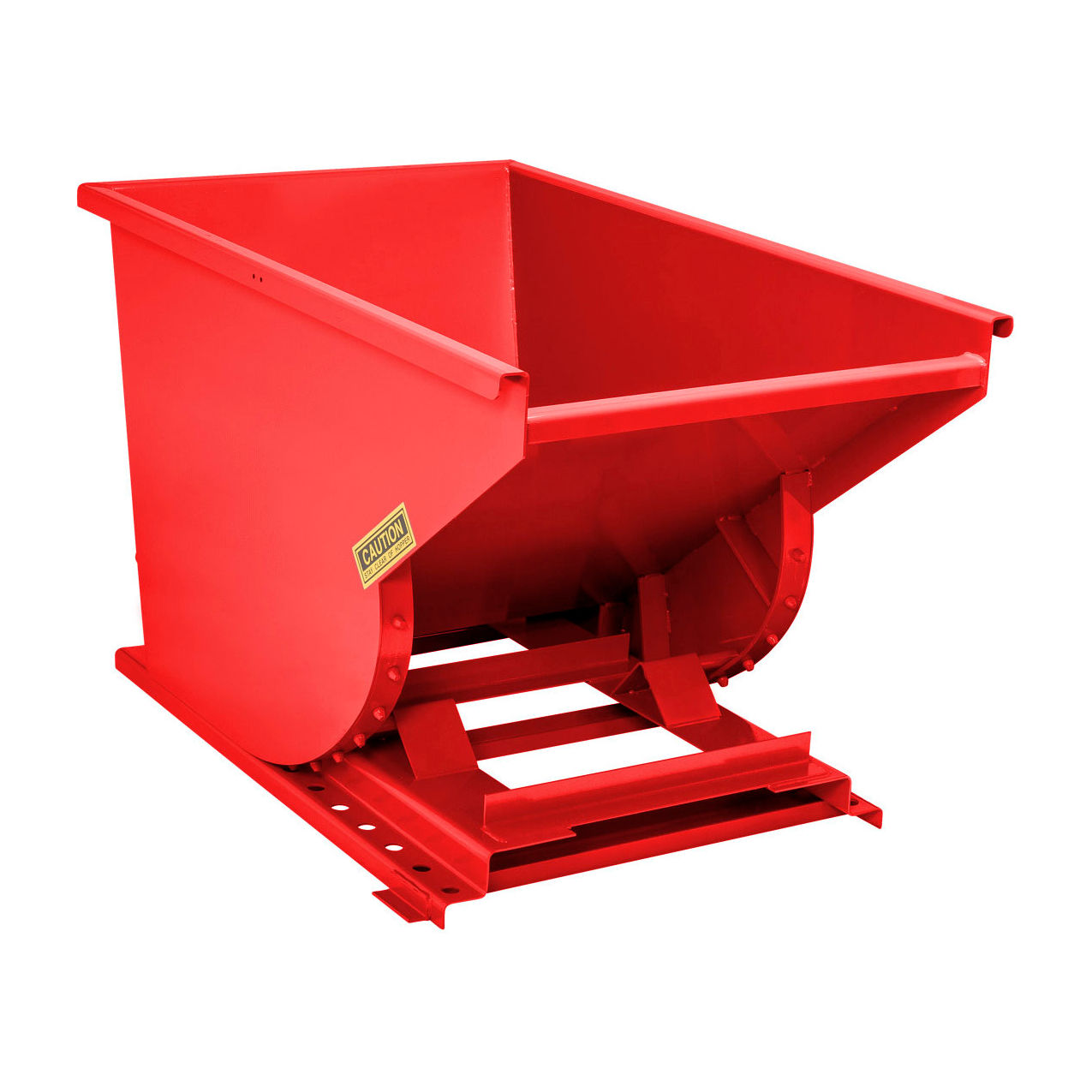 Light Duty Steel Self Dumping Forklift Hopper, 3/4 Cu. Yd., 4000 lb. Capacity, Red