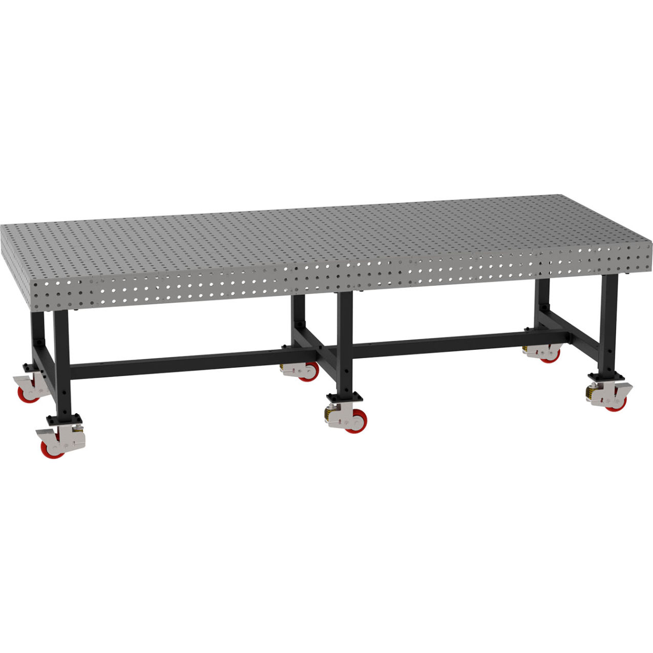 Welding Table, Mobile, 120"W x 48"D x 36"H, Silver