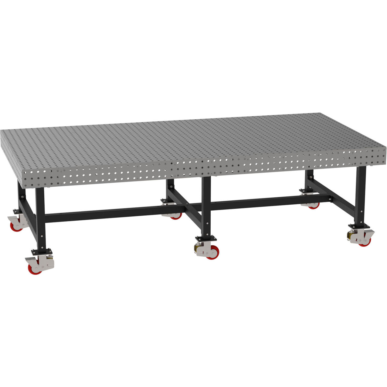 Welding Table, Mobile, 120"W x 60"D x 36"H, Silver