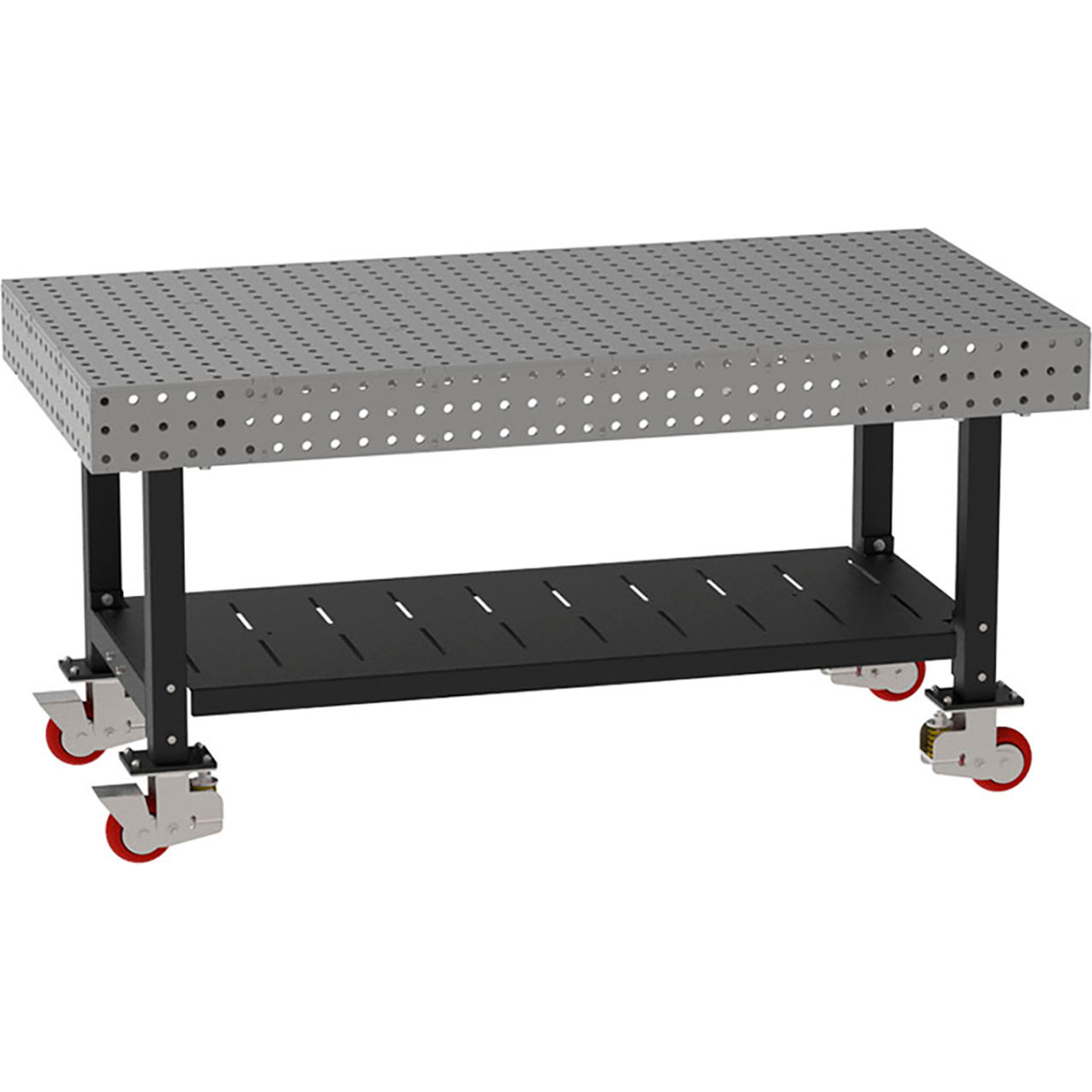 Welding Table with Shelf, Mobile, 72"W x 36"D x 36"H, Silver