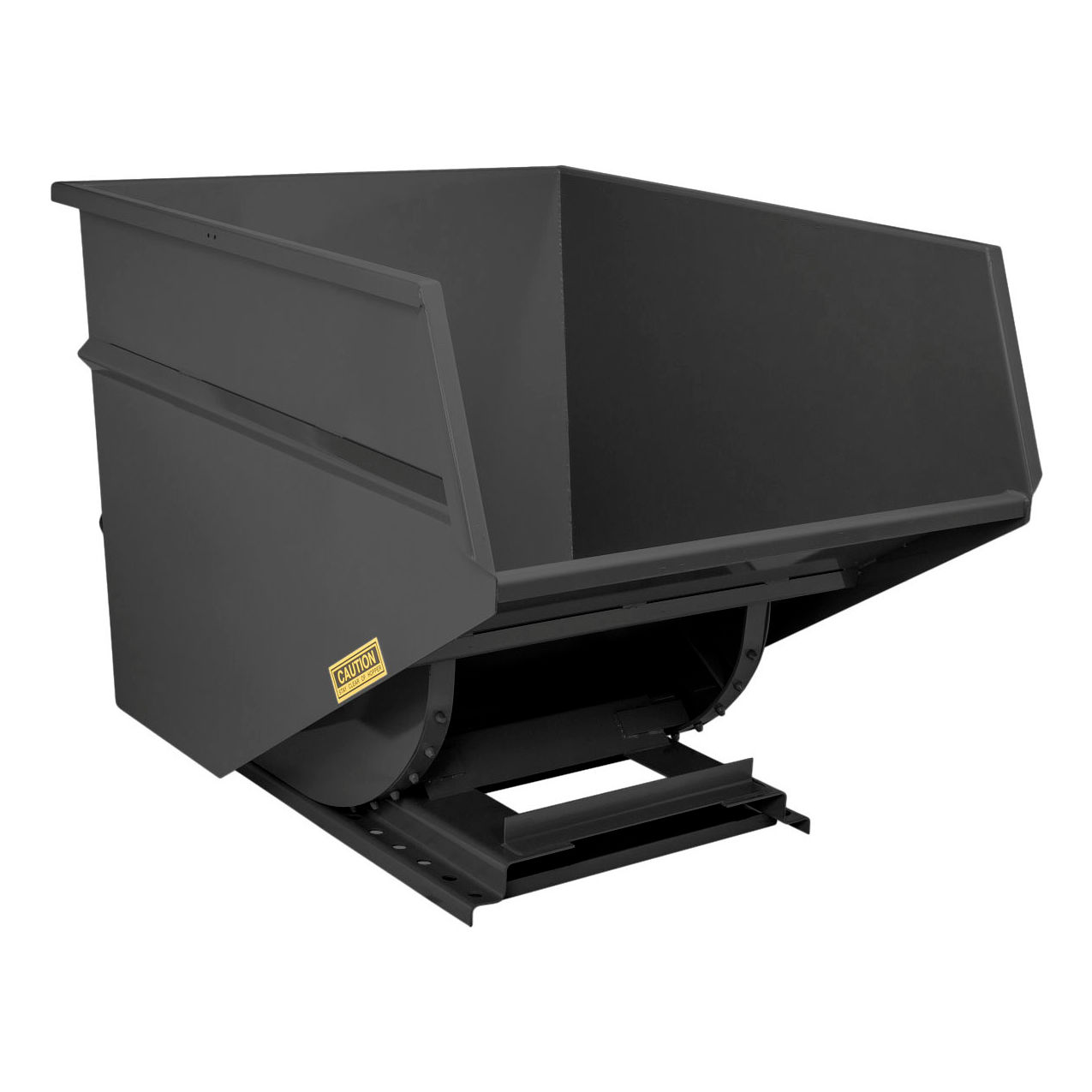 Light Duty Steel Self Dumping Forklift Hopper, 3 Cu. Yd., 4000 lb. Capacity, Black