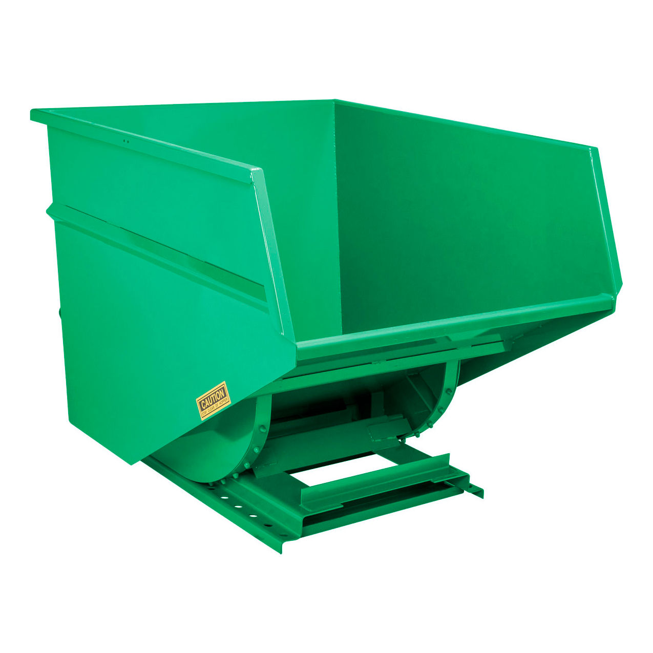 Light Duty Steel Self Dumping Forklift Hopper, 3 Cu. Yd., 4000 lb. Capacity, Green