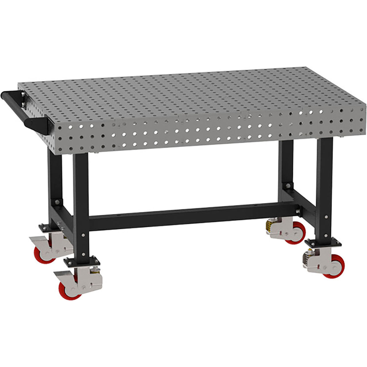 Welding Table with Handle, Mobile, 60"W x 36"D x 36"H, Silver