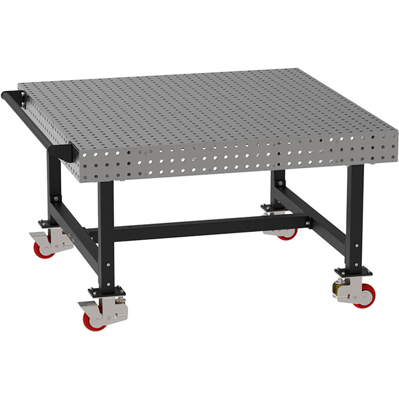 Welding Table with Handle, Mobile, 60"W x 60"D x 36"H, Silver