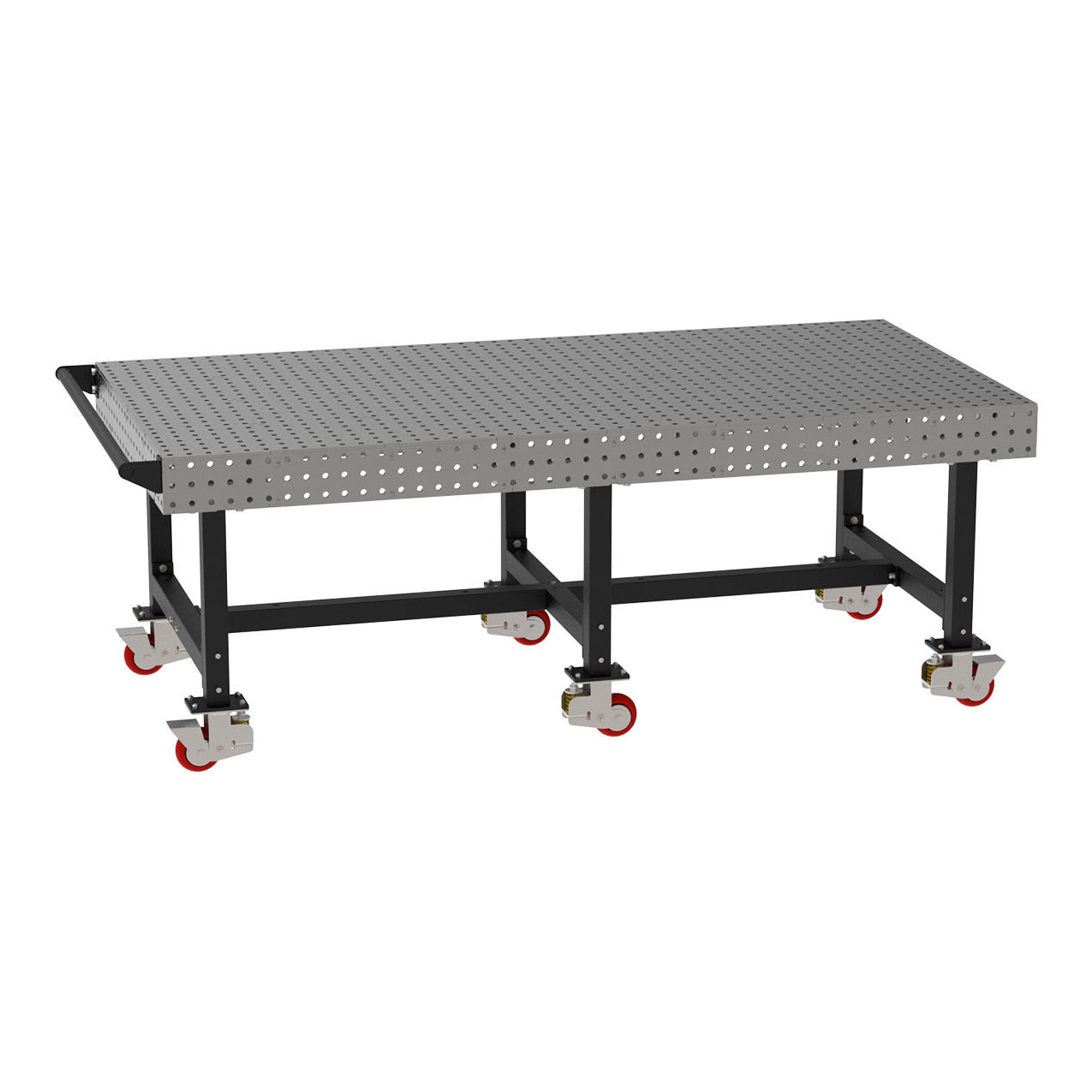 Welding Table with Handle, Mobile, 96"W x 48"D x 36"H, Silver