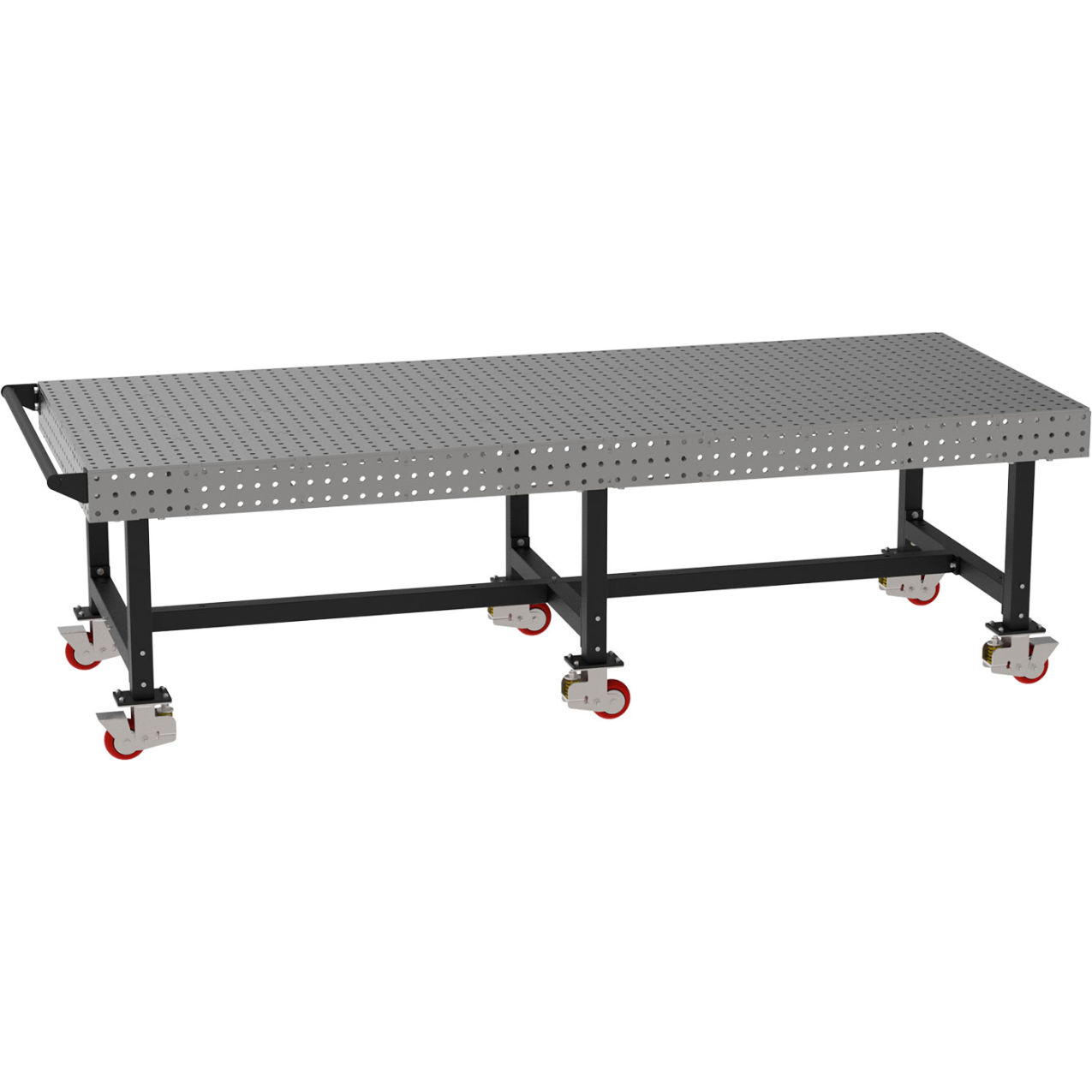 Welding Table with Handle, Mobile, 120"W x 48"D x 36"H, Silver