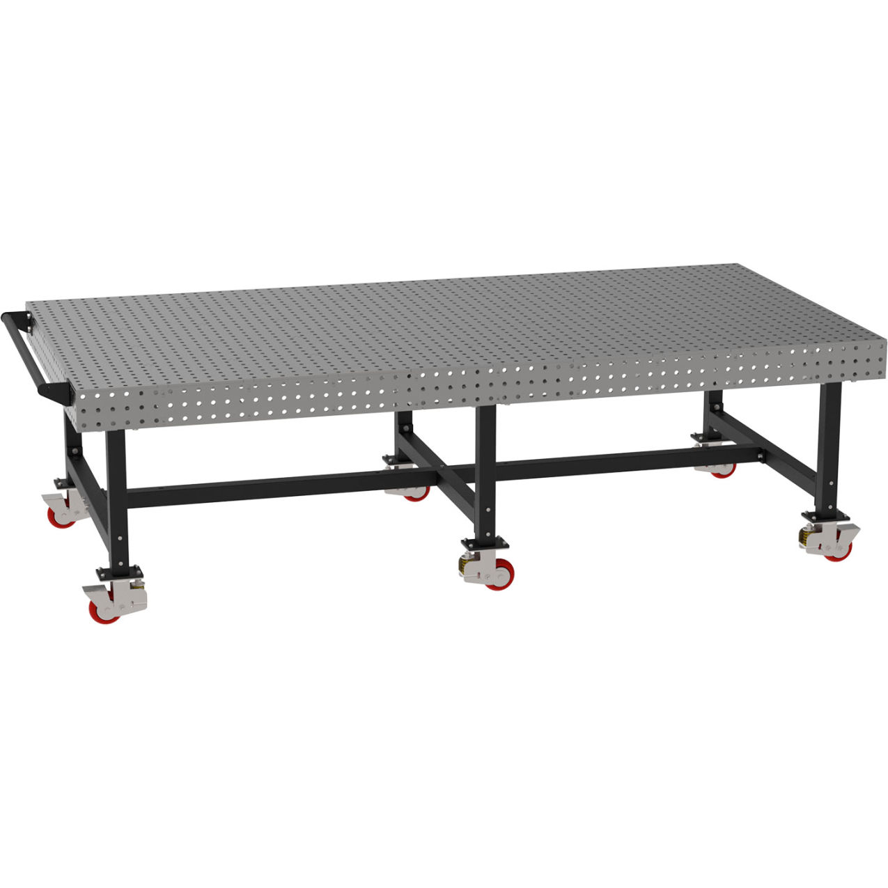 Welding Table with Handle, Mobile, 120"W x 60"D x 36"H, Silver