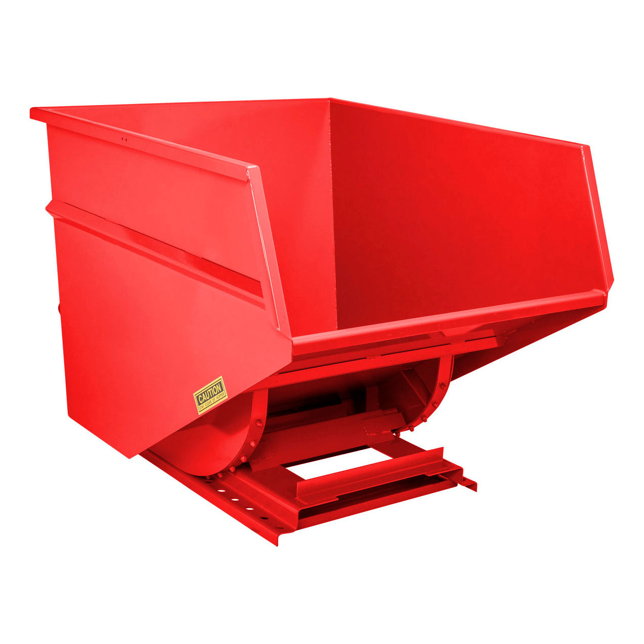 Medium Duty Steel Self Dumping Forklift Hopper, 3 Cu. Yd., 6000 lb. Capacity, Red