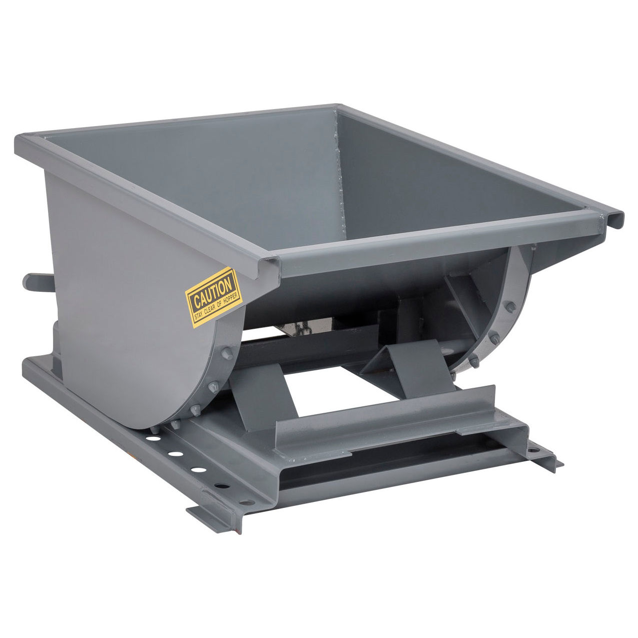 Light Duty Steel Self Dumping Forklift Hopper, 1/4 Cu. Yd., 4000 lb. Capacity, Gray