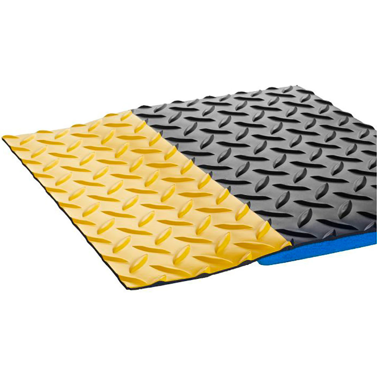 Worker's Delight Deck Plate Cleanroom Mat, 9/16" Thick, 4' W x 6' L, Yellow/Black