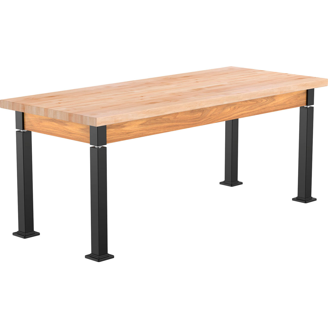 Aero-Lift Adjustable Height Science Lab Table, Butcher Block Top, 72"L x 30"W x 42"H, Ash