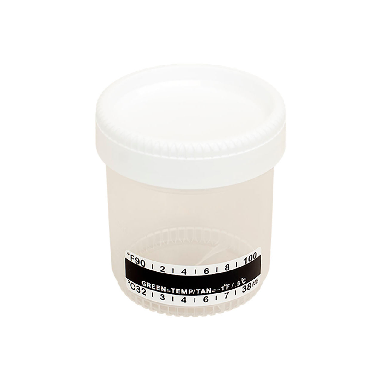 LabChoice Urine Container with Temperature Strip, 90 ml Capacity