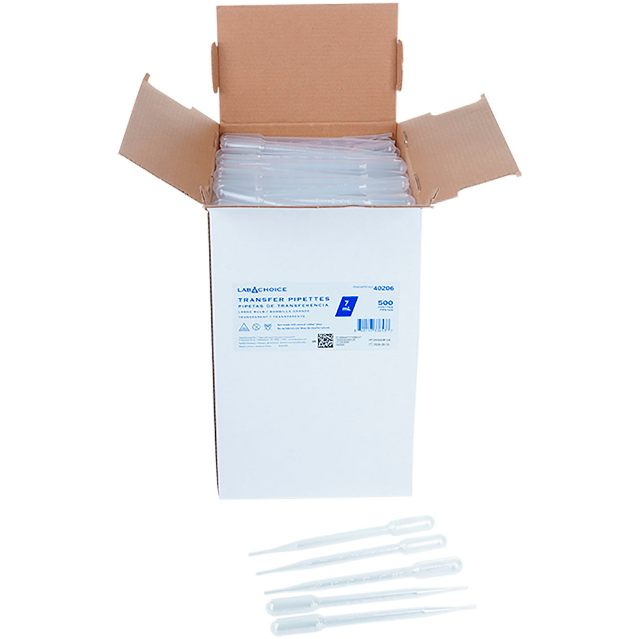 LabChoice Individually Packed Transfer Pipette, Large Bulb, 7ml, Transparent