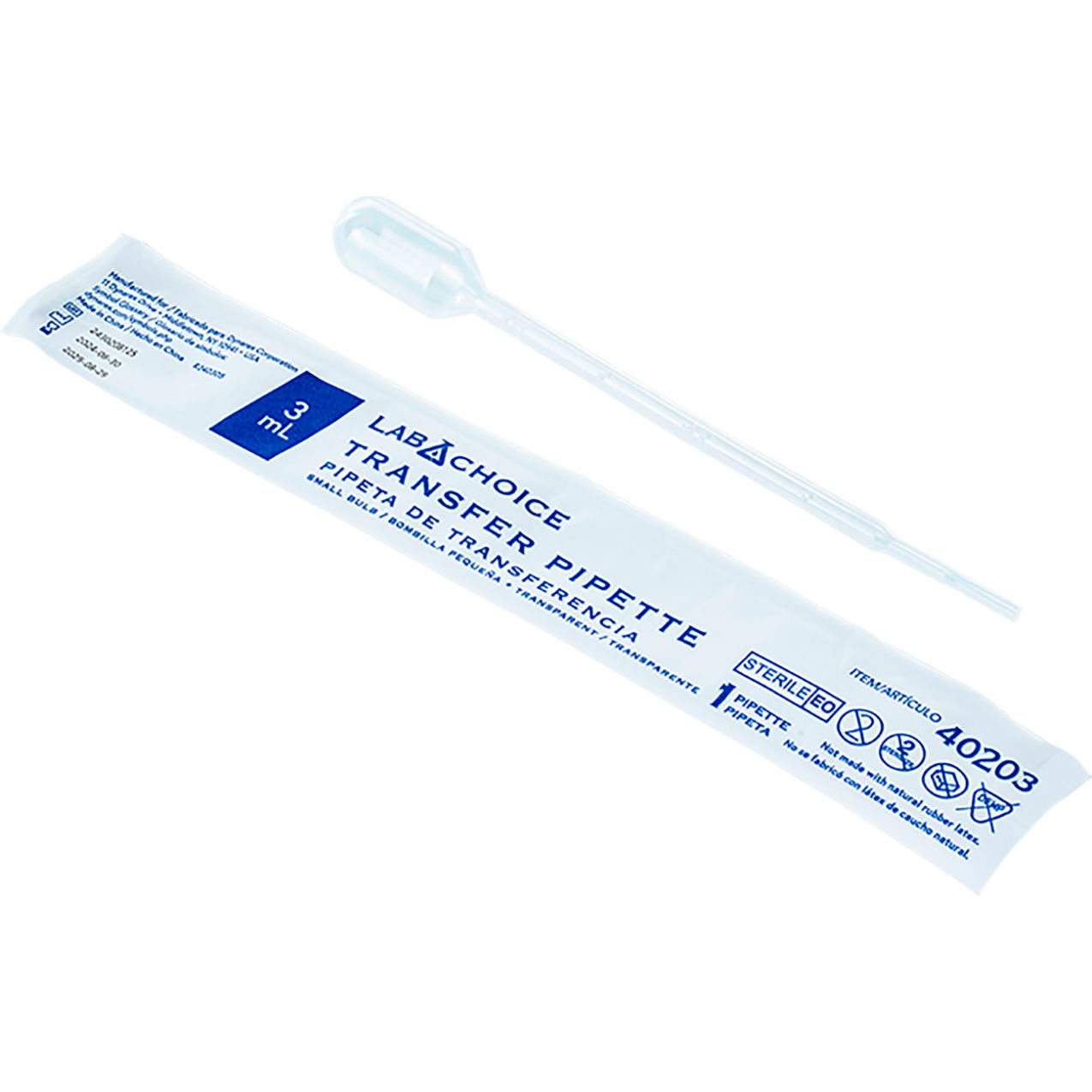 LabChoice Transfer Pipette, Large Bulb, 7ml, Transparent