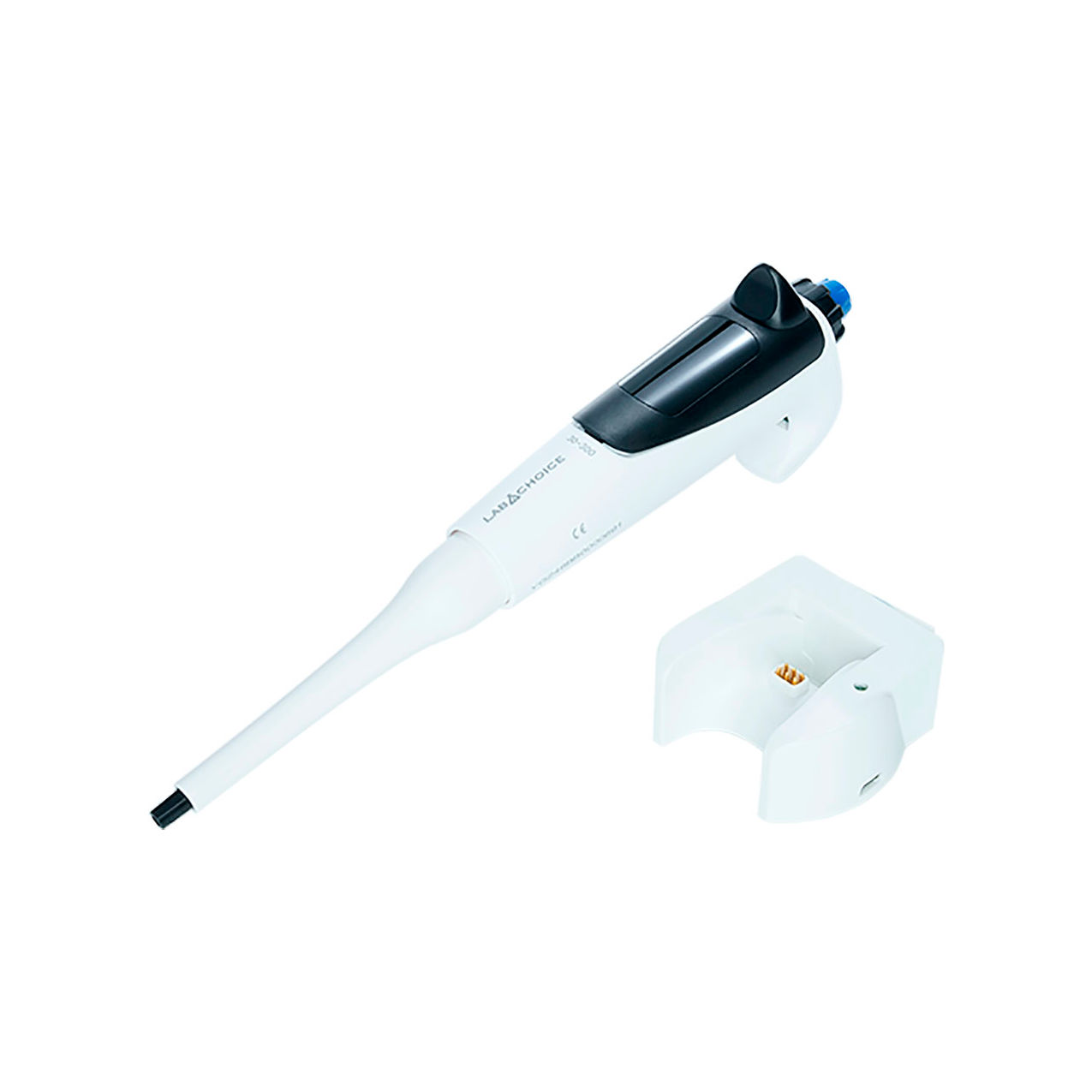 LabChoice Electronic Pipette, Single Channel, 30-300µL Adjustable Volume, Black/White