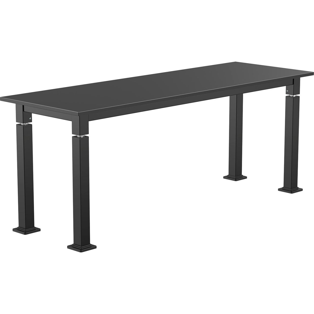 Aero-Lift Adjustable Height Science Lab Table, Phenolic Top, 72"L x 24"W x 42"H, Black