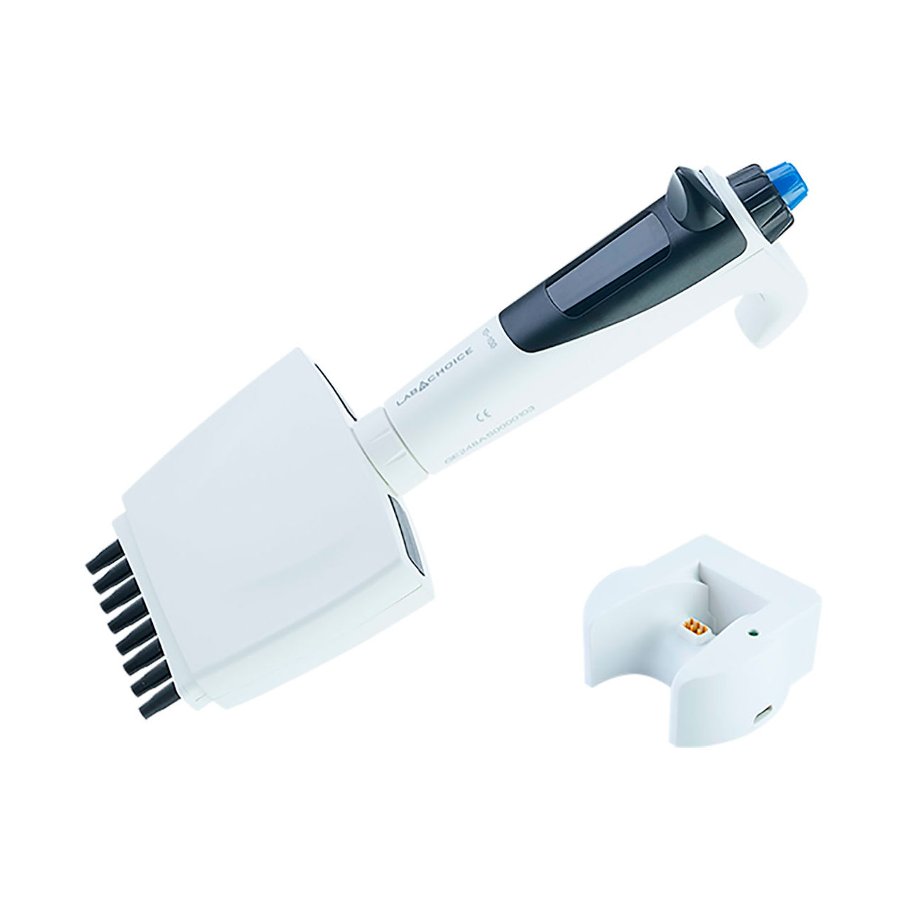 LabChoice Electronic Pipette, Eight Channel, 10-100µL Adjustable Volume, Black/White