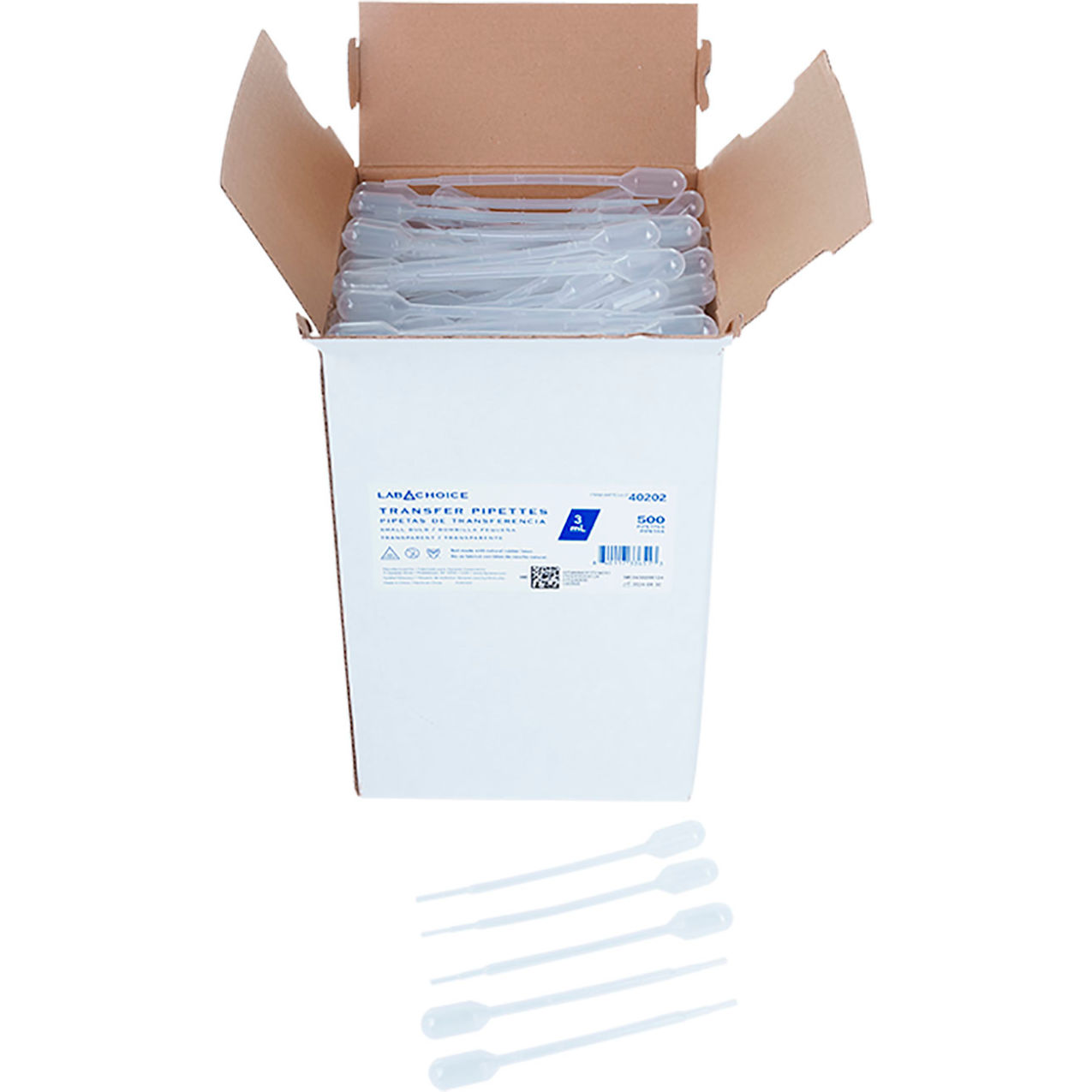 LabChoice Individually Packed Transfer Pipette, Small Bulb, 3ml, Transparent